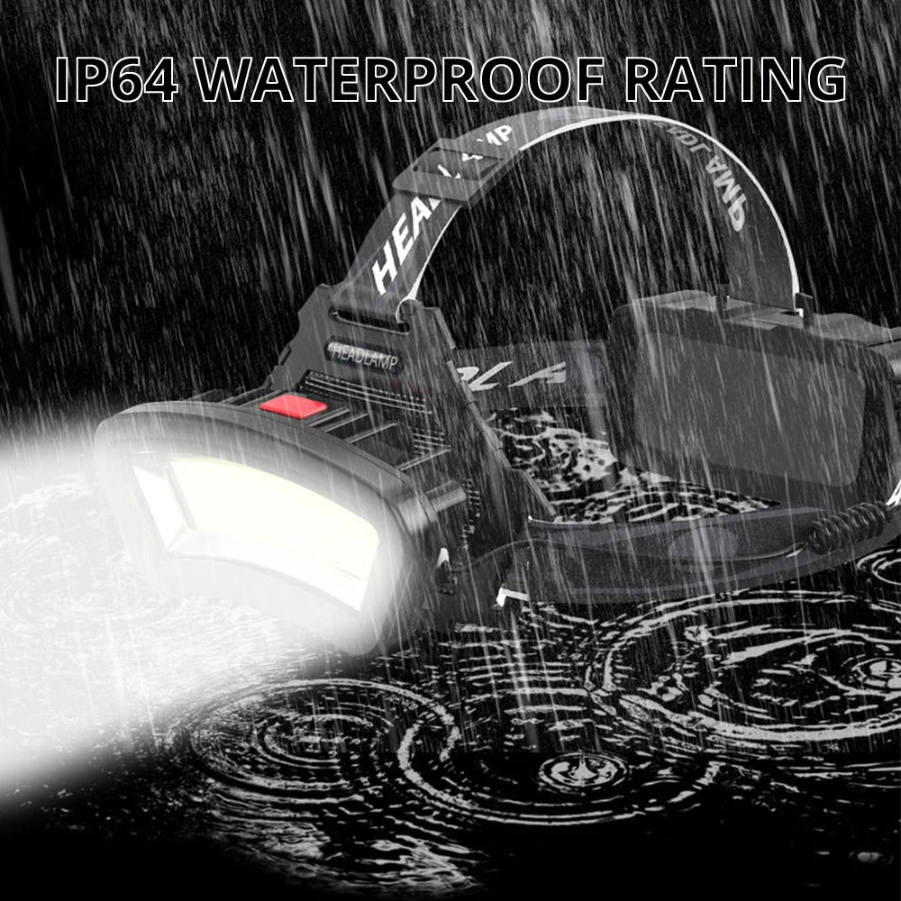 Мощный налобный фонарь COB с широким диапазоном освещения для охоты супер яркий