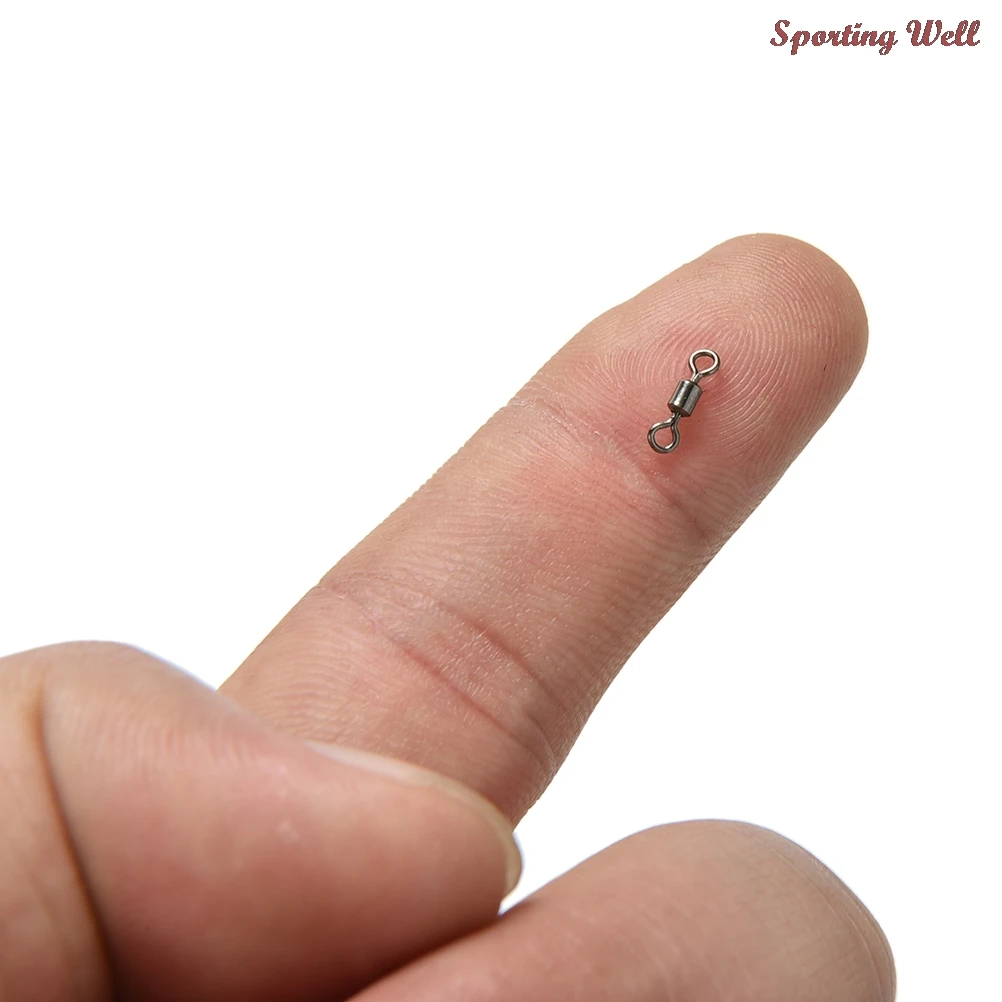 

100Pc Ball Bearing Swivel Solid Rings Fish Connector Round 8 Shape Eye Rolling Swivel Rig Sea Carp Fishing Tool 2/4/6/8/10/12/14