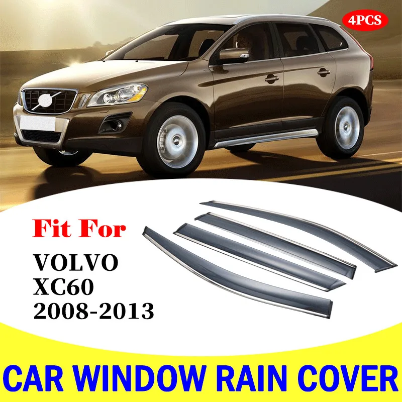 For Volvo XC60 2008-2013 window visor car rain shield deflectors awning trim cover exterior car-styling accessories parts