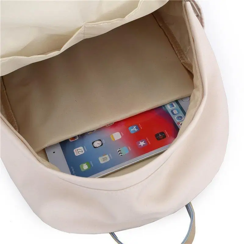 

Preppy Laptop Backpack Women Youth Fabric Cloth Double Shoulder Bagpack Zip College High Schoolbag for Teenager Girls Travel Bag