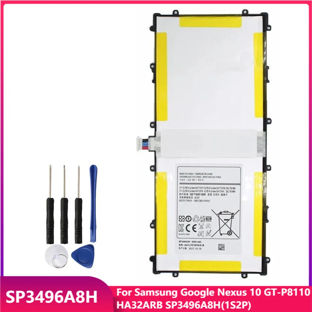 

Оригинальный аккумулятор для планшета SP3496A8H для Samsung Google Nexus 10 GT-P8110 HA32ARB SP3496A8H(1S2P), сменные батареи 7300 мАч