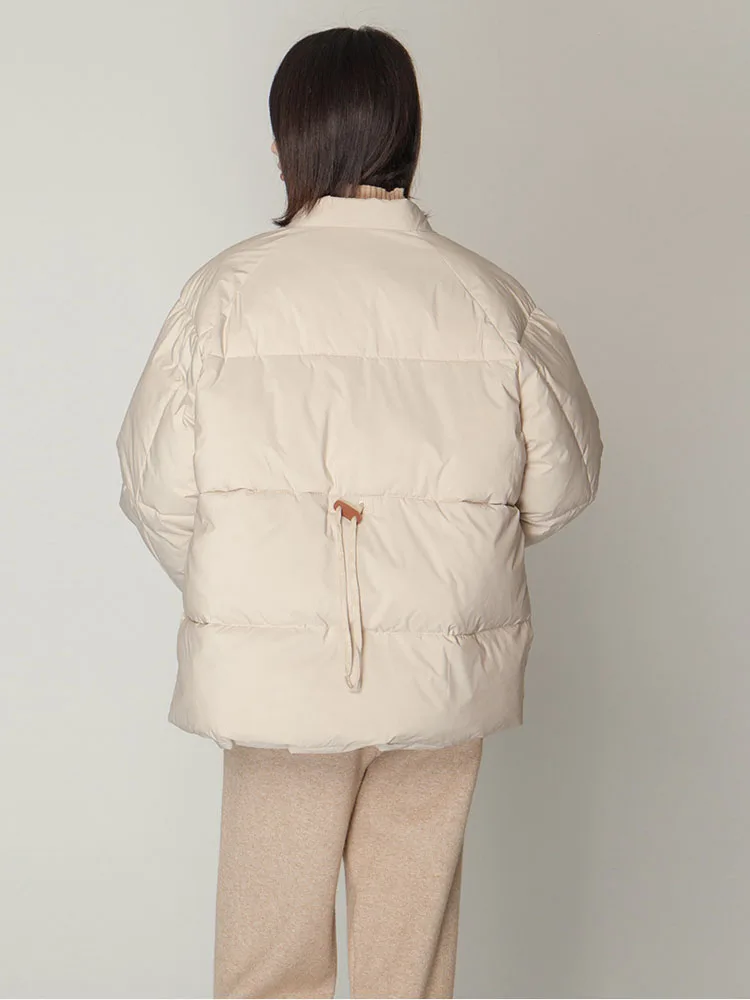 Женская хлопковая куртка с воротником стойкой Повседневная однотонная короткая