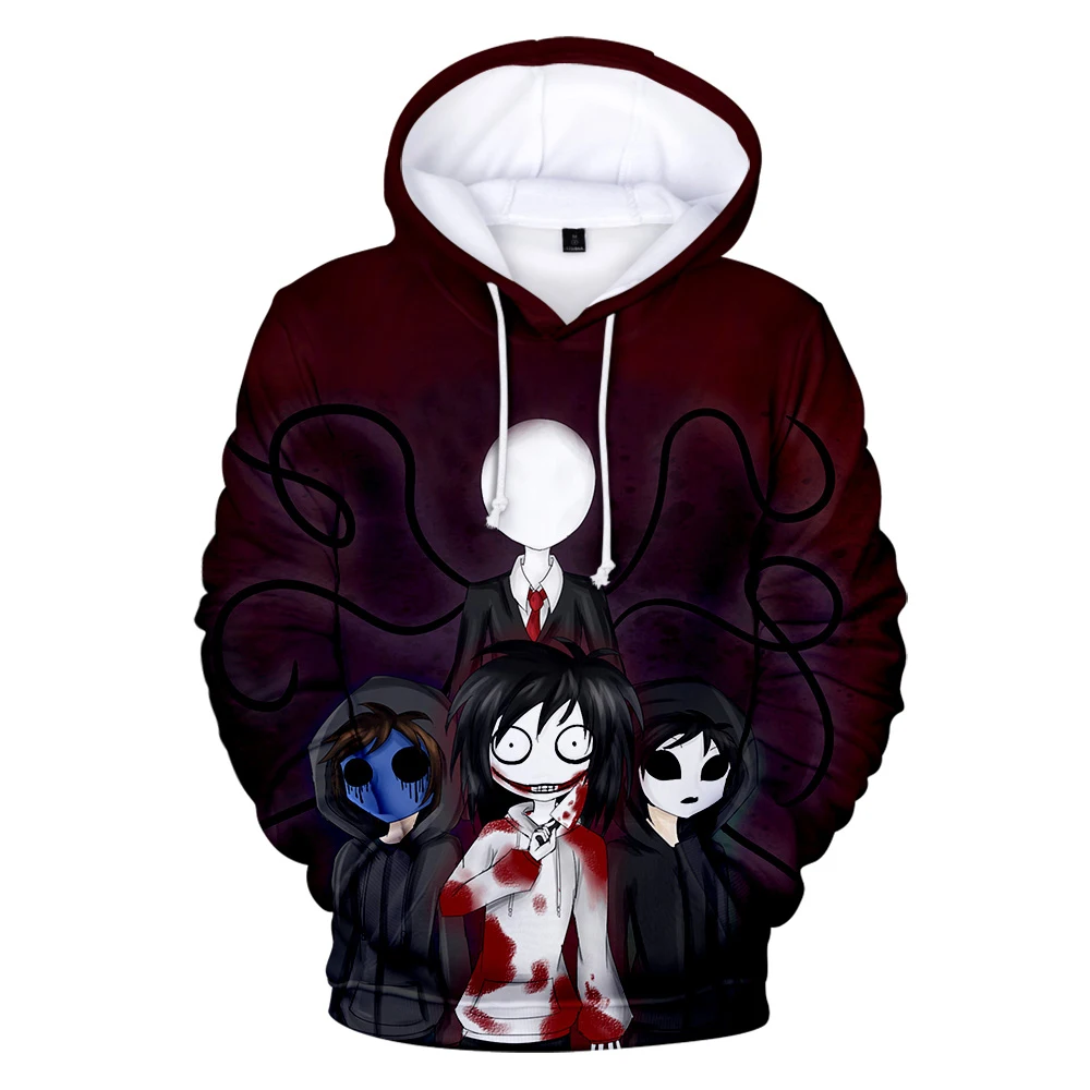 Популярные creepypasta Новые Горячие 3D толстовки для мужчин и женщин Harajuku с капюшоном
