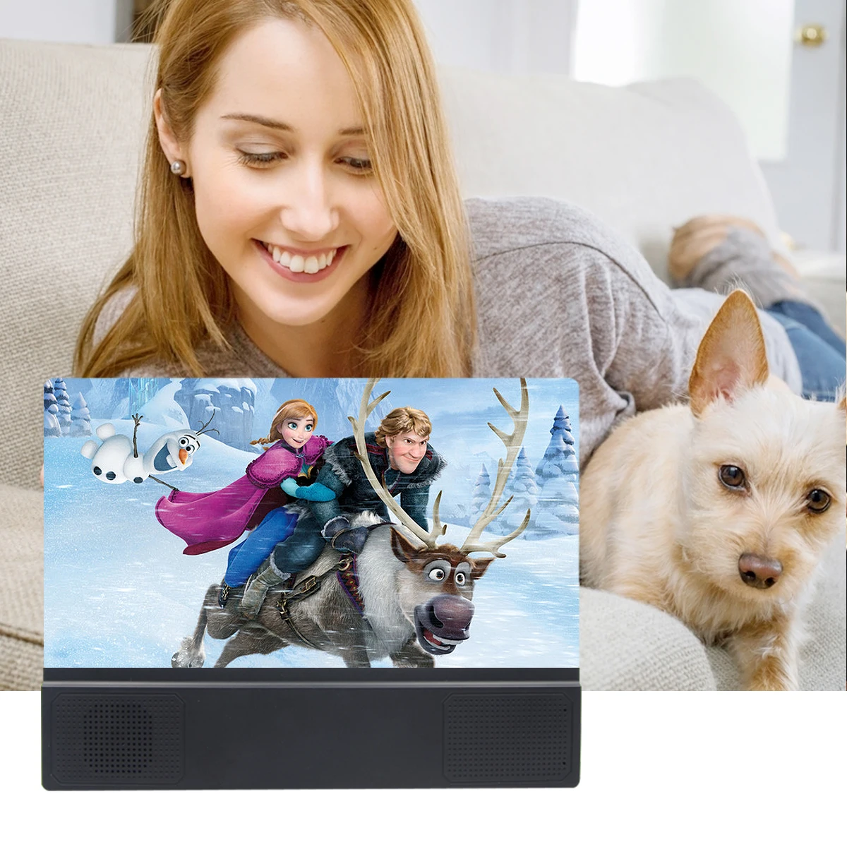 

12 inch High Definition Mobile Phone Screen Amplifier with Magnifying Folding Phone Desk Holder for Movie Game Phone Amplifier