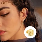 ROXI простой C Форма в виде геометрических фигур линии серьги-клипсы для женщин и девушек, серьги-манжеты не пирсинг 925 стерлингового серебра ювелирные изделия Oorbellen