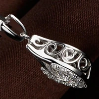 romantic heart teardrop cubic zirconia inlaid pendant women necklace jewelry
