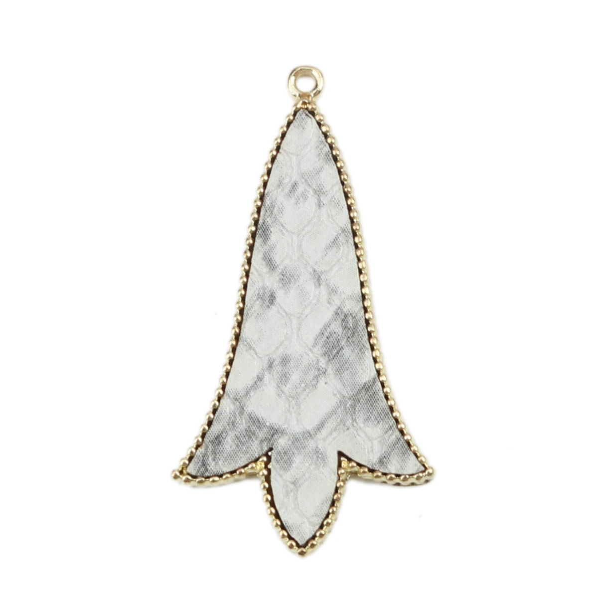 

Zinc Based Alloy & PU Morning Glory Flower Pendants Gold Color With Snake Skin&Leopard Print For DIY Jewelry4.3cm x 2.3cm, 5 PCs