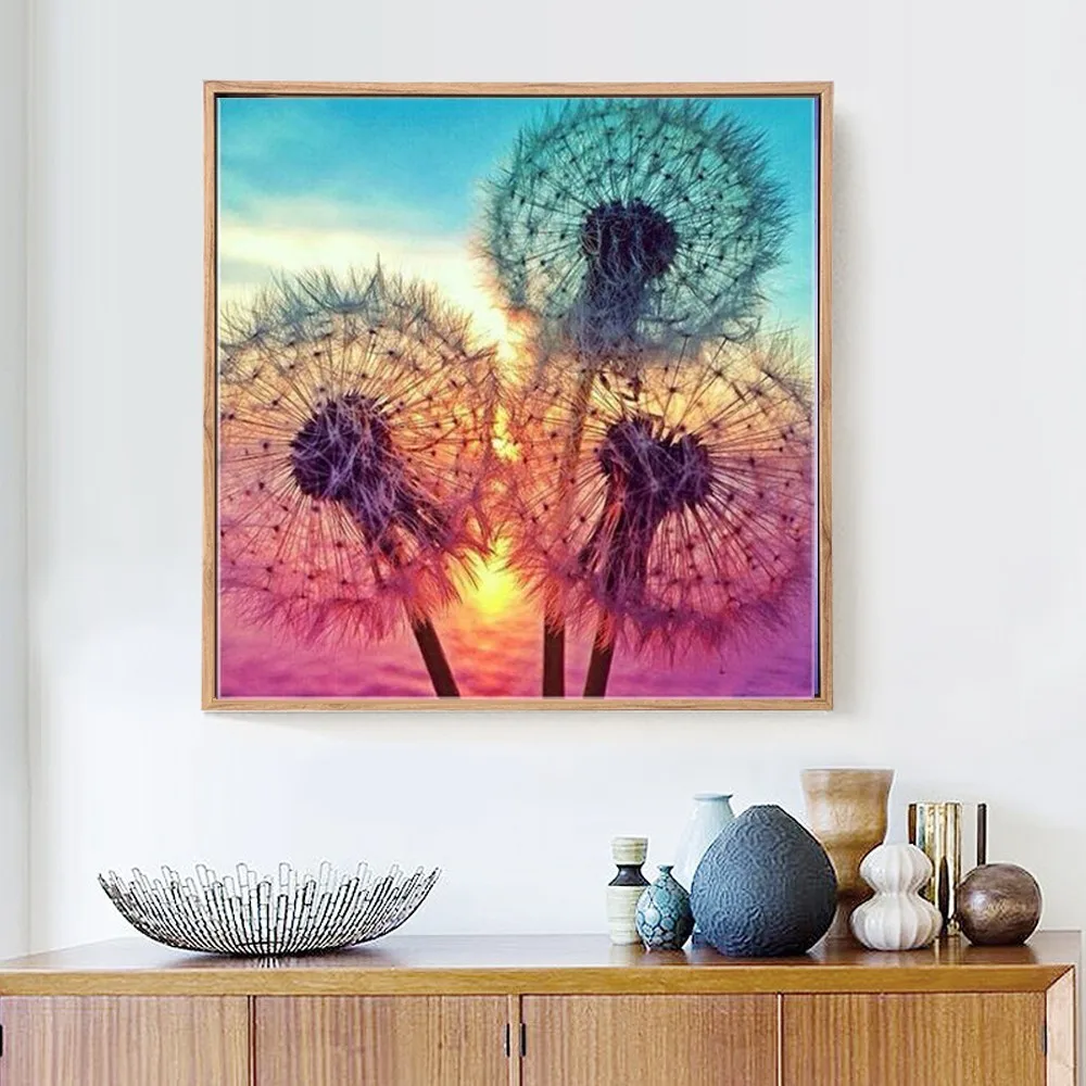 Алмазная вышивка Meian с изображением одуванчика картина Стразы сделай сам мозаика