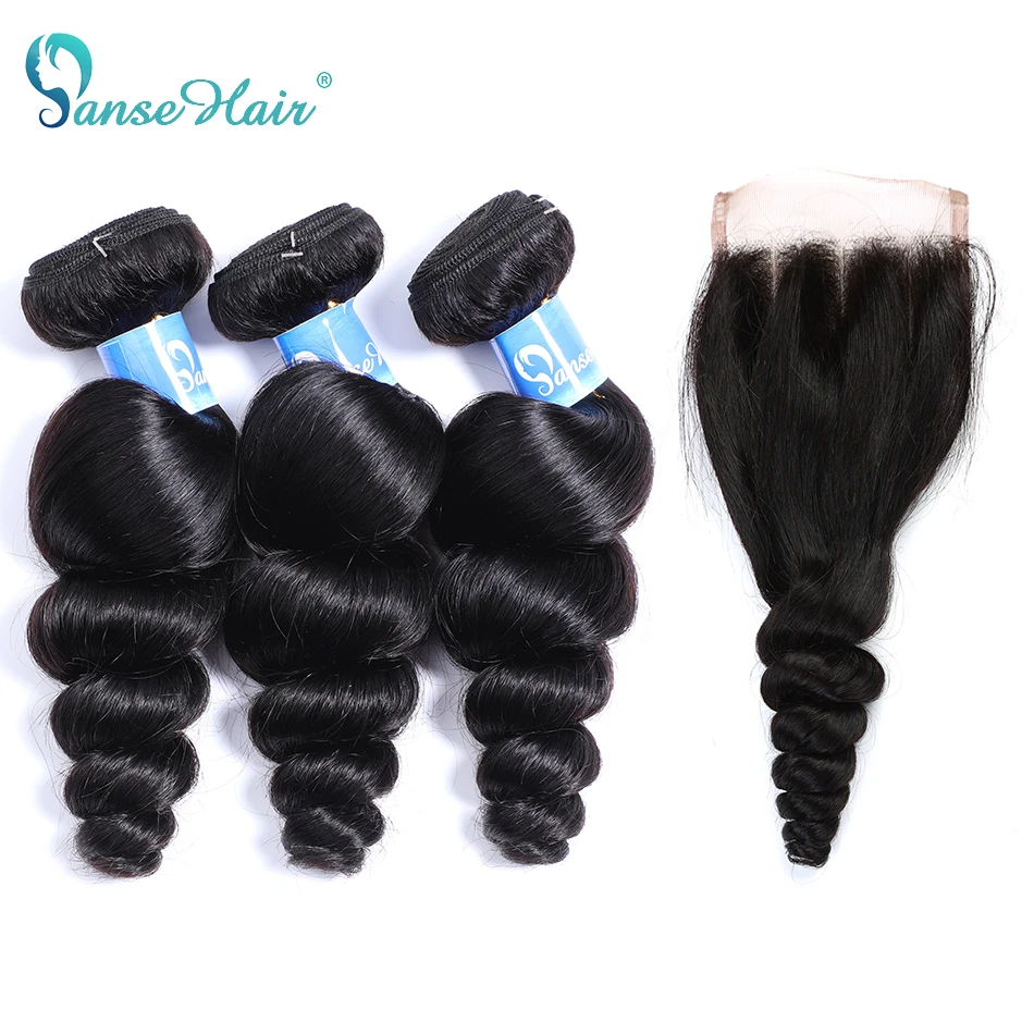 Бразильские волосы Panse свободные волнистые 3 пряди с кружевной застежкой не Реми