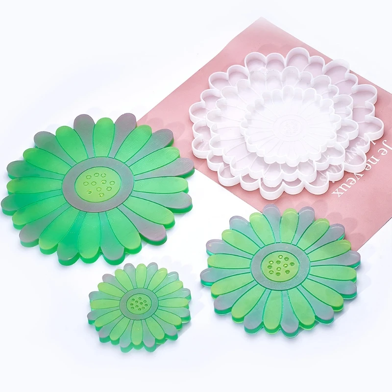 

Daisy Flower Coaster Epoxy Resin Mold Cup Mat Pad Silicone Mould DIY Crafts Decorations Ornaments Casting Tools