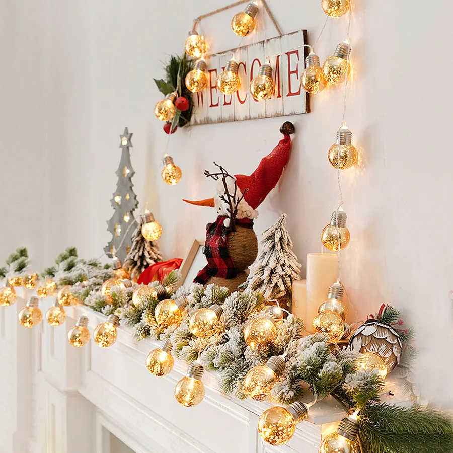 

3M 20LED Outdoor String Light Battery Powered Christmas Globe Bulb Fairy Garland Light For Bedroom Wedding Party Xmas Tree