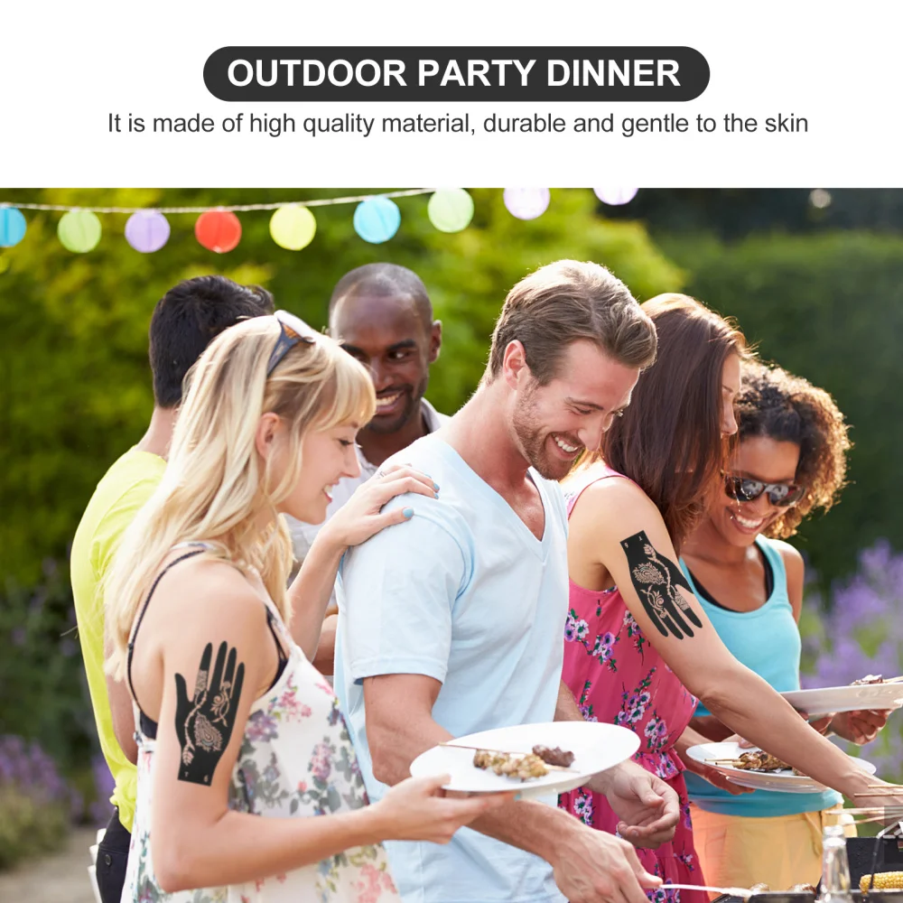 

6 Pairs DIY Tattoos Stencils Hands Tattoos Templates Decorative Tattoos for Body