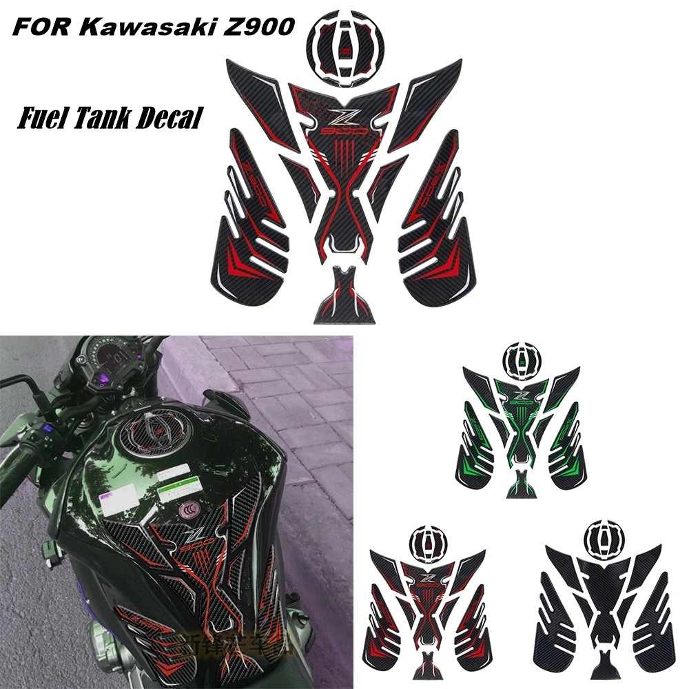 

Наклейка для мотоцикла из углеродного волокна, протектор для топливного бака, наклейка в форме рыбьей кости для Kawasaki Z900, аксессуары для стай...