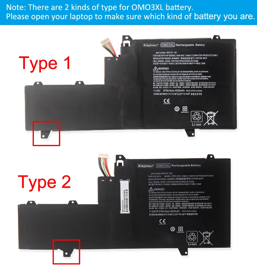 Аккумулятор KingSener OM03XL для ноутбука HP Elitebook x360 1030 G2 Series HSTNN-IB7O HSTNN-IB70 HSN-I04C 863167-171 863167-1B1