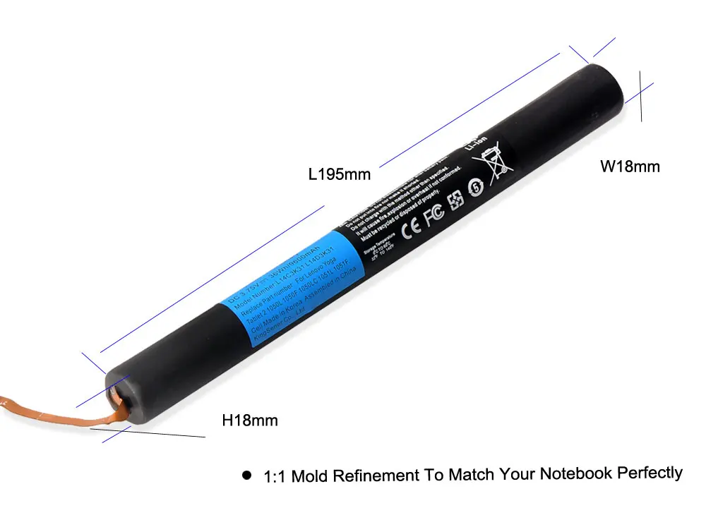 Аккумулятор KingSener L14C3K31 для планшета Lenovo Yoga 2 1050L 1050F 2-1050F 2-1051F 2-1050L 2-1050LC 2-1051L L14D3K31 |