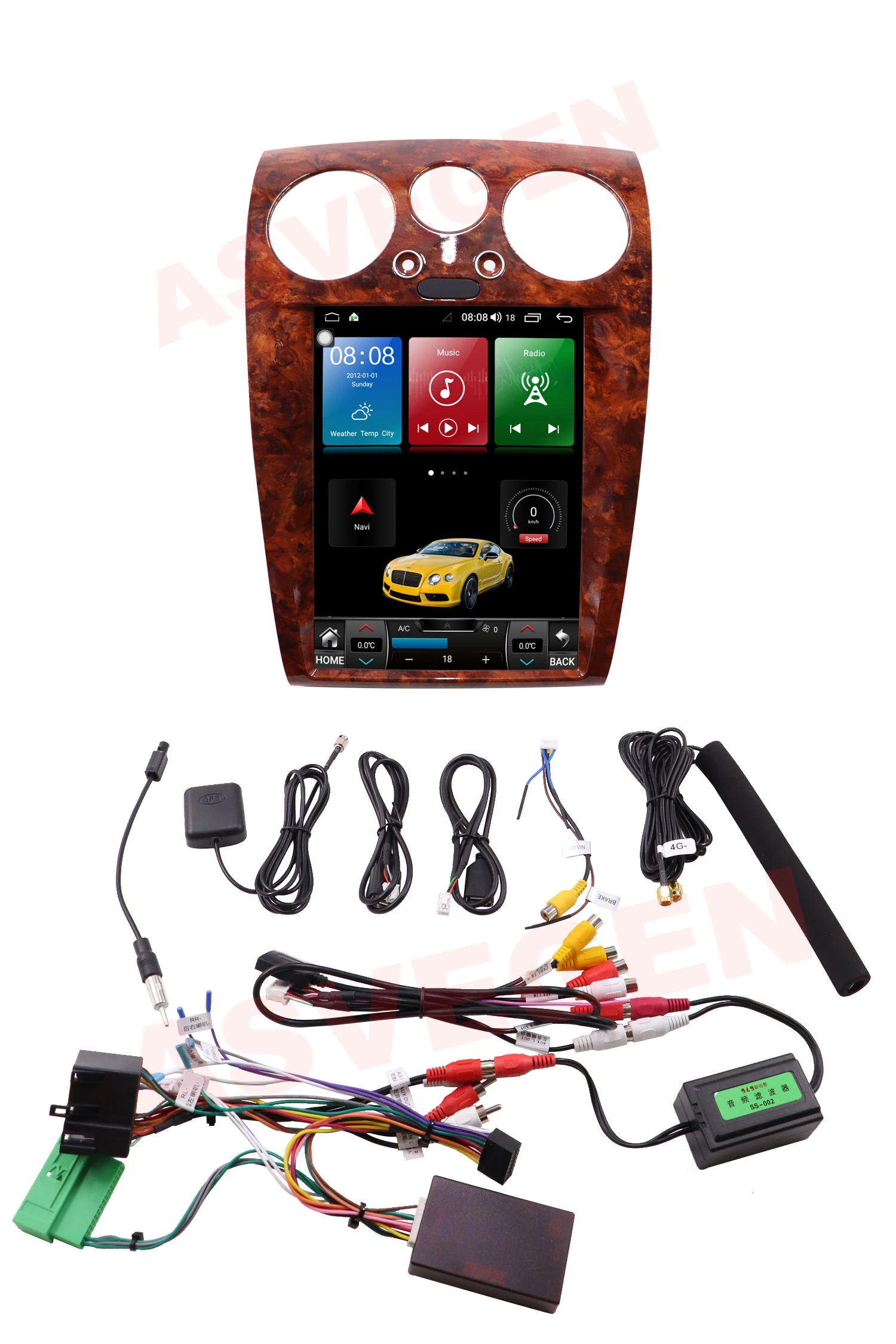 12.1 Inch Car Multimedia Stereo For Bentley 2005-2012 With Android 11 Ram 6G 128G Video Headunit Player GPS Navigation - купить по