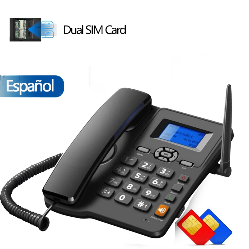new cordless phone gsm sim card 850 1900mhz wireless fixed phone desktop telephone for office home hotel russian arabic free global shipping