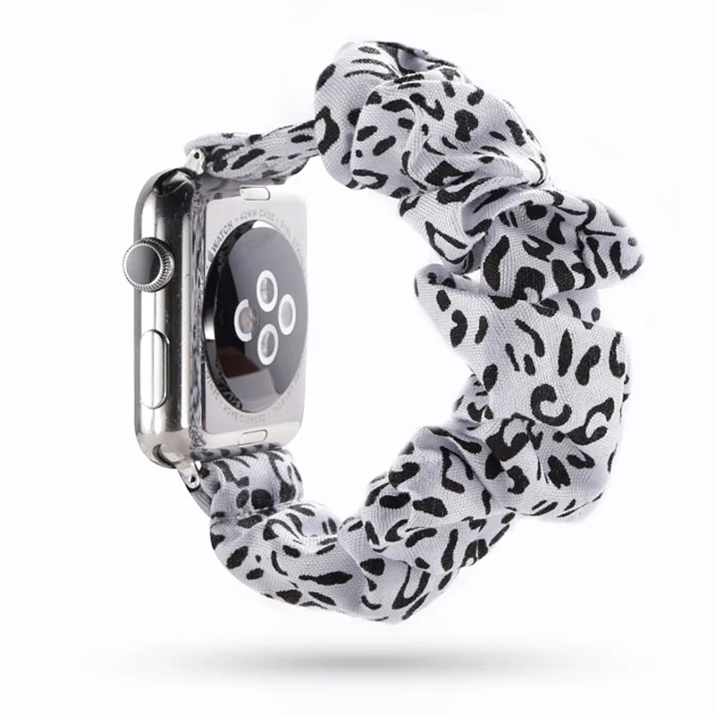 Новая мода резинка для волос эластичный ремешок для часов для Apple Watch 38 мм/40 мм 42 мм/44 мм Рождественский подарок браслет печатная ткань
