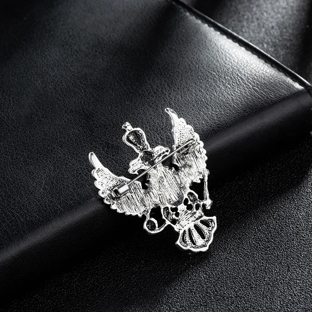 Retro Wing Metal Brooches Pins Double-headed Eagle Badge Brooch Scarf Suit Clothes Buckles Men Accessories Gifts | Украшения и