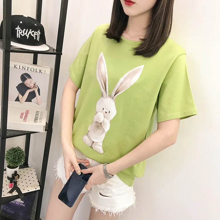 

Most Popular Women's T Shirt Summer Cotton Material O- Neck Tops Clothing SPP300