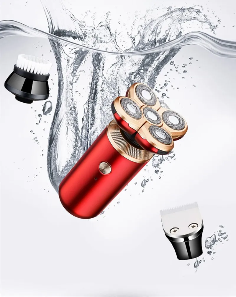 5 в 1 4D мужской перезаряжаемый электробритва с Лысой головкой плавающих головок