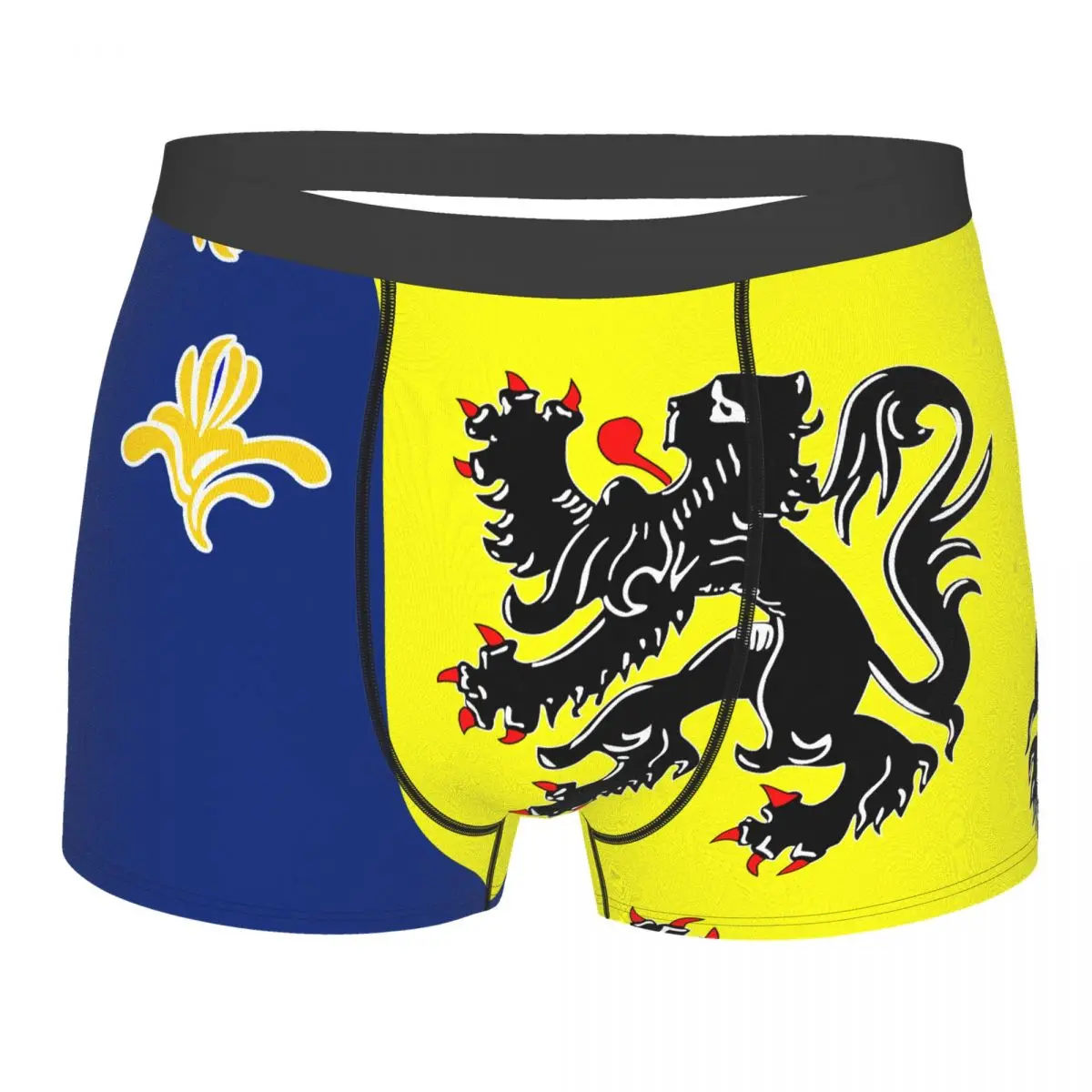 

Flag Of The Flemish Community Commission Men's Boxer Briefs Belgian Funny Novelty elastic pants for men