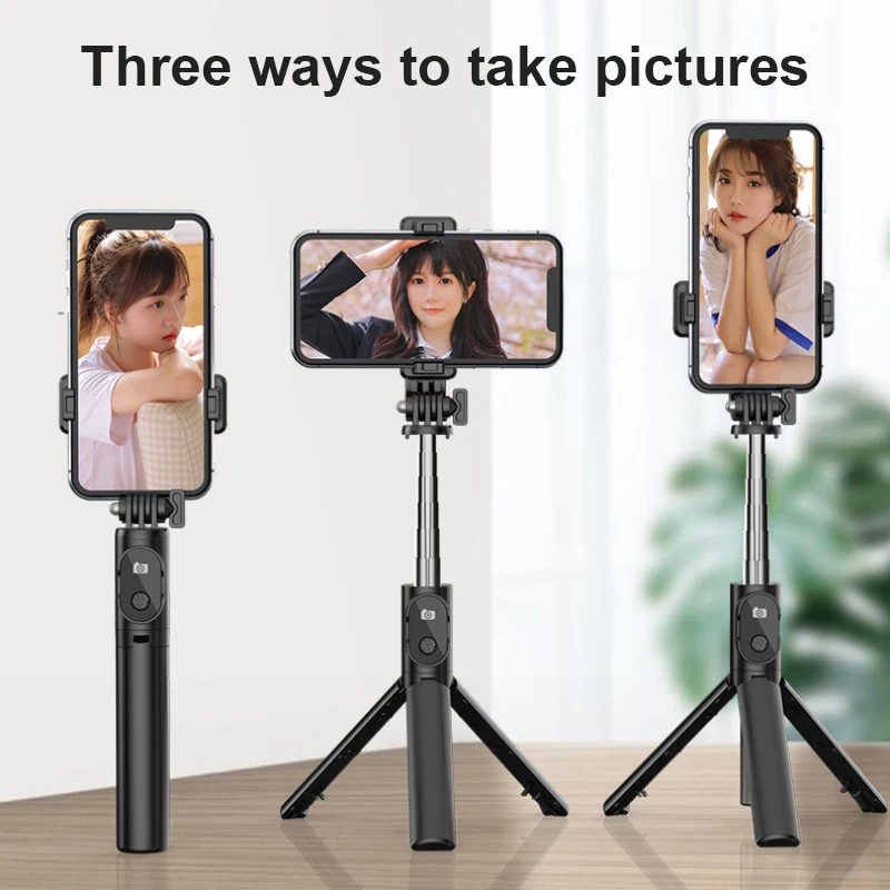 

Portable Wireless Bluetooth Selfie Stick Tripod Telescopic Phone Camera Monopod with Remote Shutter Phone Accessories
