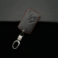 automotive key cover leather protective cover with 4 buttons for renault clio logan megane 2 3 koleos scenery card