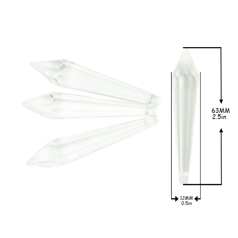 55 мм 63 80 прозрачные хрустальные кулоны-сосульки для люстр запчасти освещение