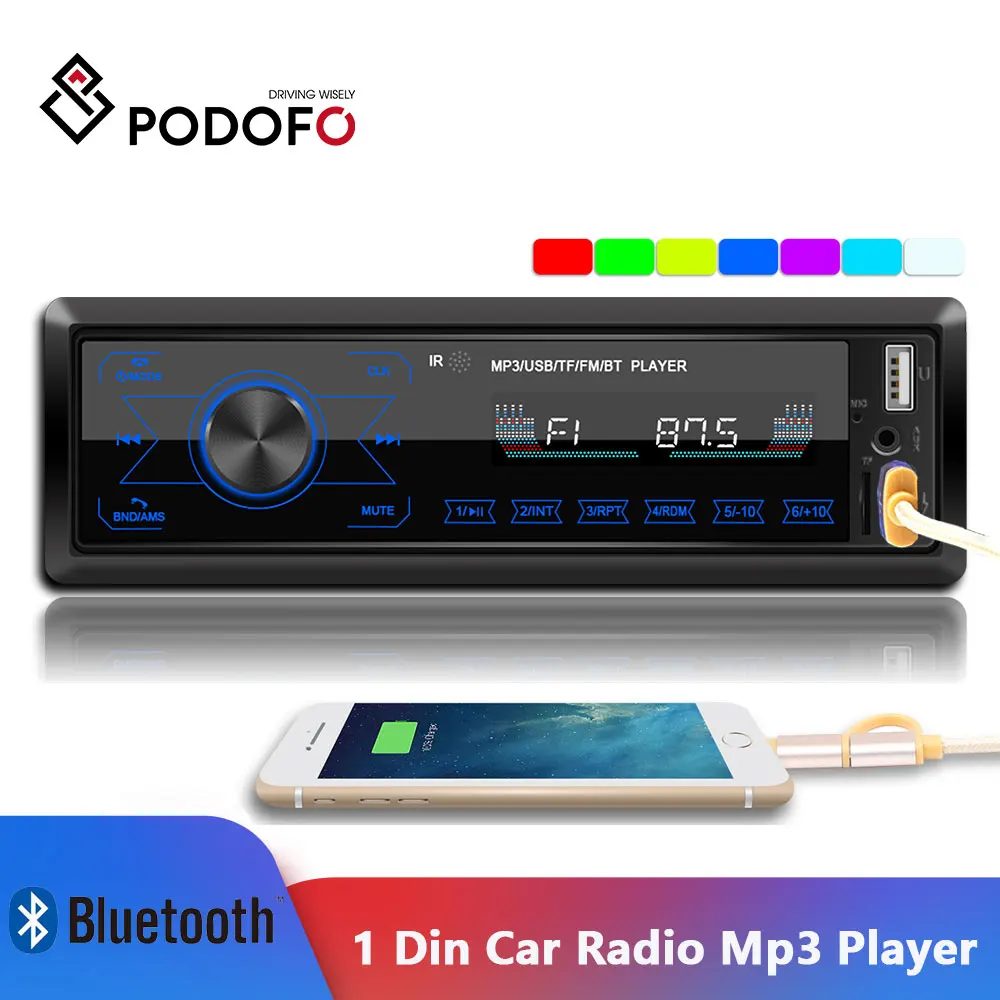 Автомагнитола Podofo стерео система с поддержкой Bluetooth сенсорным экраном mp3 плеером