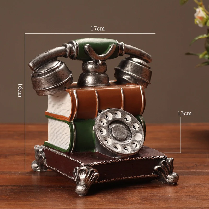 vintage telephone model resin fake book phone decoration creative home retro ornament decorative phone for bar office desk free global shipping