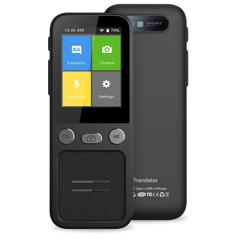 

T16 Black Portable Smart Electronic Voice Language Translation Device Support 138 Languages Interpreter Translator