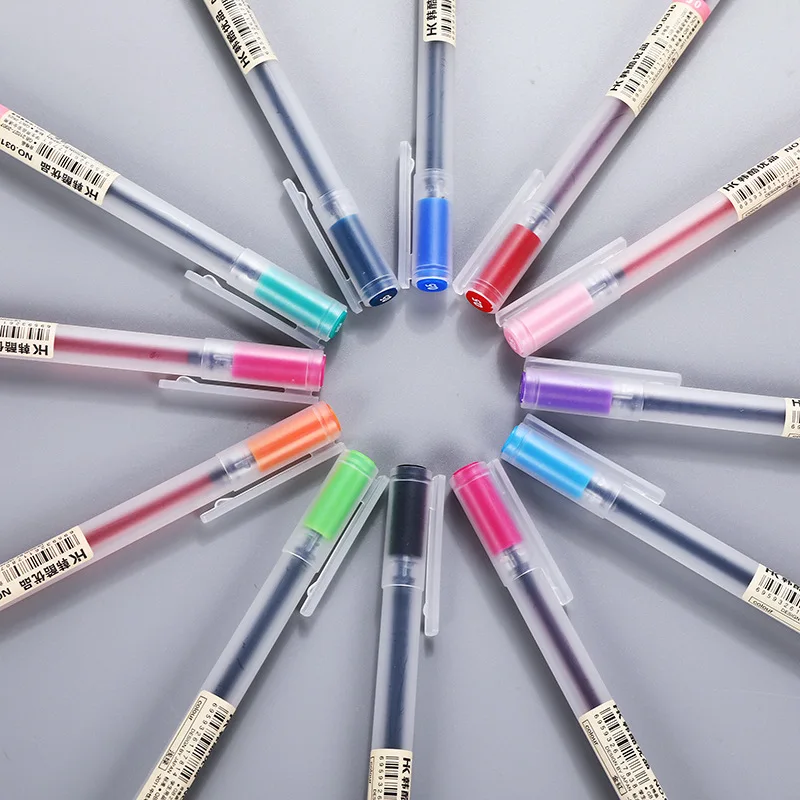 

12 Color/Set 0.5mm Mujis Type Gel Pen Set Colors Cute Pens School Office Supply Bullet days Hand account Painting Stationery Pen