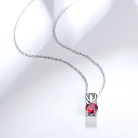 ruby 925 sterling silver pendant women round 1 carat ruby corundum sapphire casual fashion style women favorite gift no chain