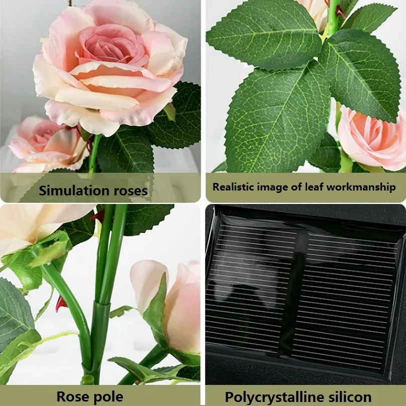 Solar Simulation Rose Garden Light LED Outdoor Decoration Lamp for Lawn/Villa/Park/Champagne/Pink/Red/Yellow White Lighting | Лампы и