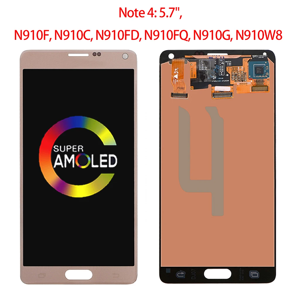 ЖК-дисплей 5 7 "для Samsung Galaxy Note 4 Note4 N910 N910C N910A N910F N910H AMOLED-экран с заменой ожога