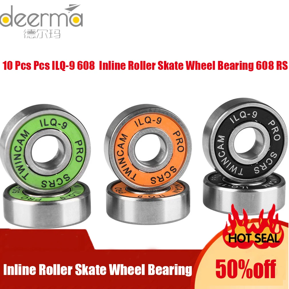

10 Pcs Pcs ILQ-9 608 Inline Roller Skate Wheel Bearing 608 RS Anti Rust Skateboard Ball Bearings For Scooters Longboards