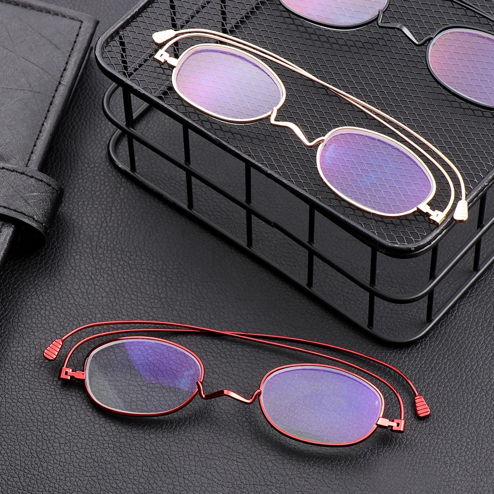 Очки для чтения с защитой от синего светильник металлическая оправа женщин и