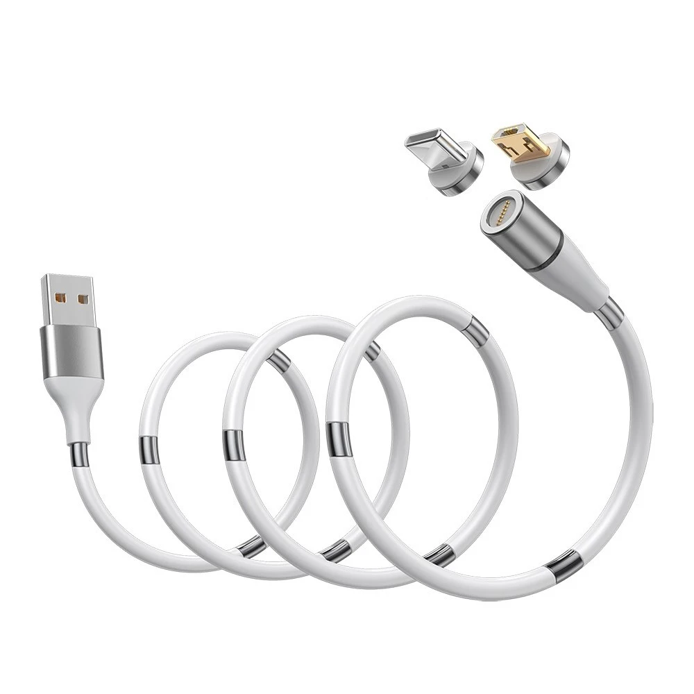 Magic Rope Magnetic Cable for iphone X Android Type C Micro USB Fast Charging Wire Automatically Retractable Data | Мобильные
