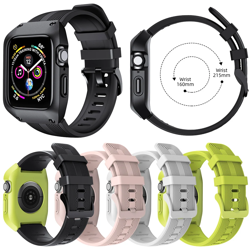 

Мягкий силиконовый браслет для Apple Watch SE Series 6 5 4 3 Band, спортивный Чехол для iWatch 44 мм 40 мм 38 мм 42 мм