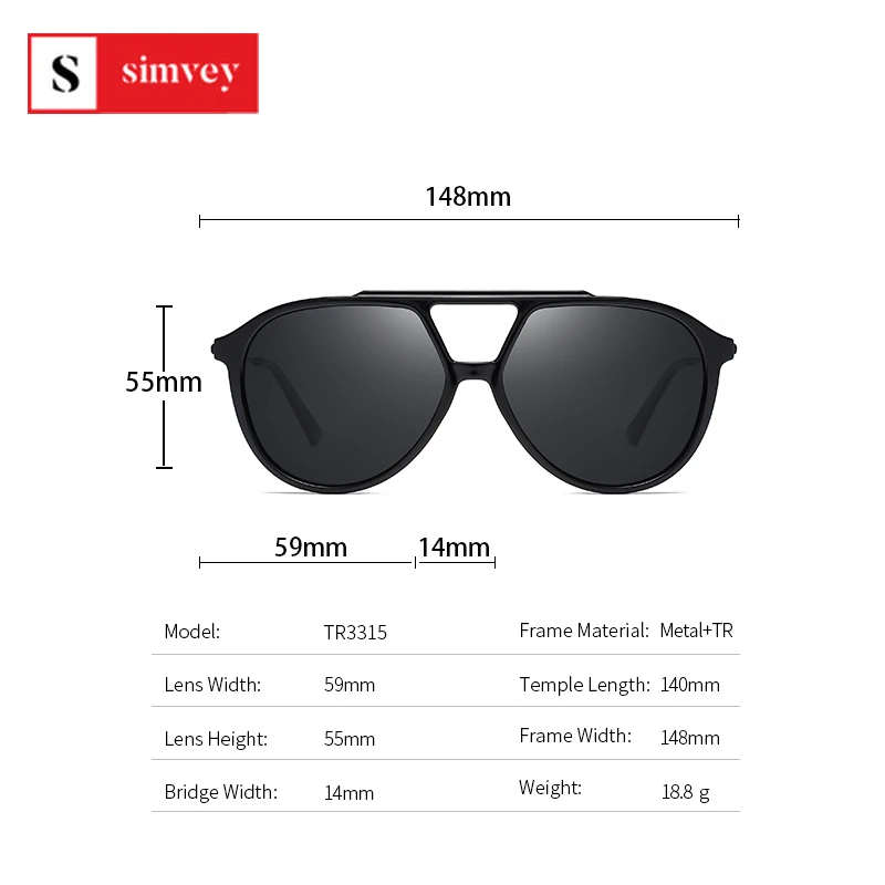 Simvey 2020 модные негабаритные поляризационные солнцезащитные очки винтажные