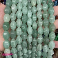 natural green aventurine stone loose bead high quality 10x14mm faceted oval shape diy gem jewelry making accessories 38cm a4412