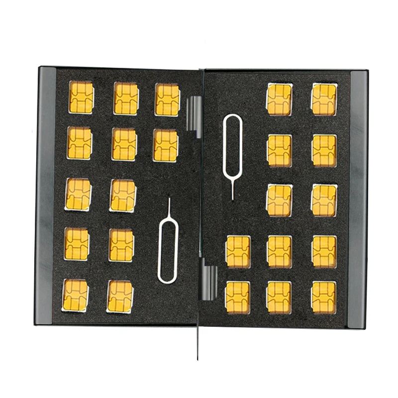 Алюминиевый футляр для хранения чехол телефона с отделением карт Nano SIM и pin |