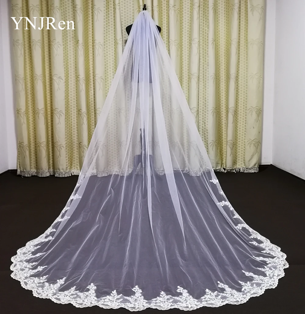 Реальные фотографии свадебные аксессуары кружевная Фата для невесты свадебная