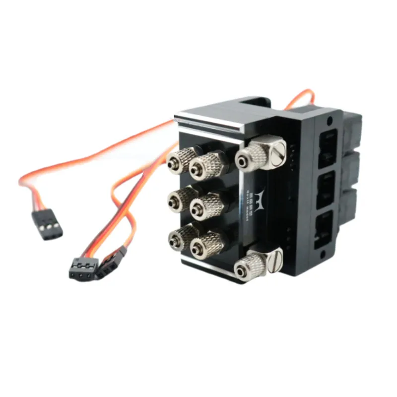Online Legierung 3CH Hydraulische Öl Ventil Controller Mit Servo Richtungs Ventil Für 1/14 1/12 RC Lkw Kipper Dump Loader Bagger Teile