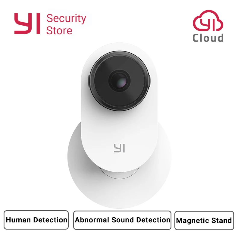 Wi-Fi Камера YI Home 3 Разрешение 1080P Full HD Онлайн доступ 24/7 Детектор аномального звука Обнаружение человека Умный поиск на облаке Таймер Питания вкл/выкл Инфракрасное ночное видение Двусторонняя аудиосвязь Cloud