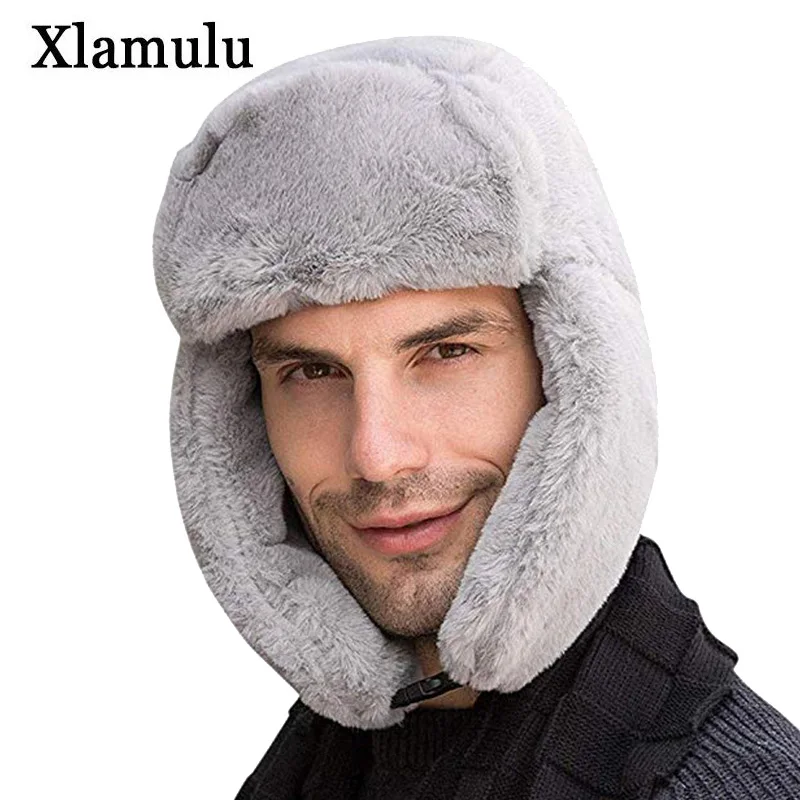 Мужская шапка-бомбер теплая зимняя шапка для мужчин и женщин мужские шапки