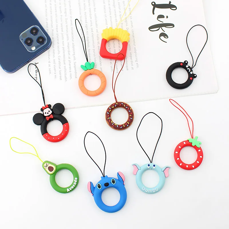 

Cute Hand Wrist Lanyard Silicone Short Strap String for Phone iPhone 7 8 X 6 USB Flash Drives Keys Keychains ID Name Keycord