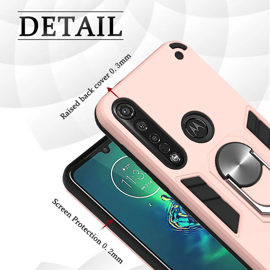 Роскошный чехол 2 в 1 для Motorola P40 Power One Marco Moto E5 G6 Play G8 Plus телефона iPhone 11 Pro Max с кольцом