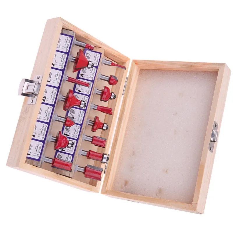

15pcs 12.7mm Router Bit Set Trimming Straight Milling Cutter Wood Bits Tungsten Carbide Cutting Woodworking Trimming Tools